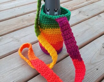 Bottle bag| crochet bottle bag | crochet bag| crochet bottle holder| wine bottle bag