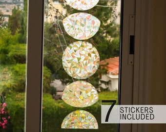 Moon Phase Suncatcher Sticker, Rainbow Window Film, Window Prism Suncatcher, Sun catcher sticker