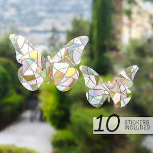 10 Butterfly Suncatcher Sticker Set, Rainbow Window Film, Prism Stickers
