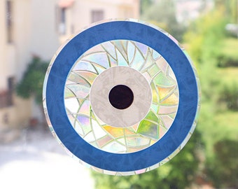 Evil Eye Suncatcher Sticker, Rainbow Window Film, Rainbow Sun Catchers, Prisms Suncatcher, Window Decor