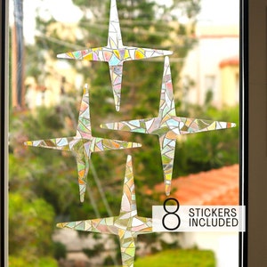 Star Suncatcher Sticker Set, Light Catcher Window Cling , Rainbow Maker Holographic Ornament, Prism Suncatcher, Glass window film