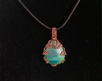 Handcrafted Turquoise Teardrop Pendant Necklace