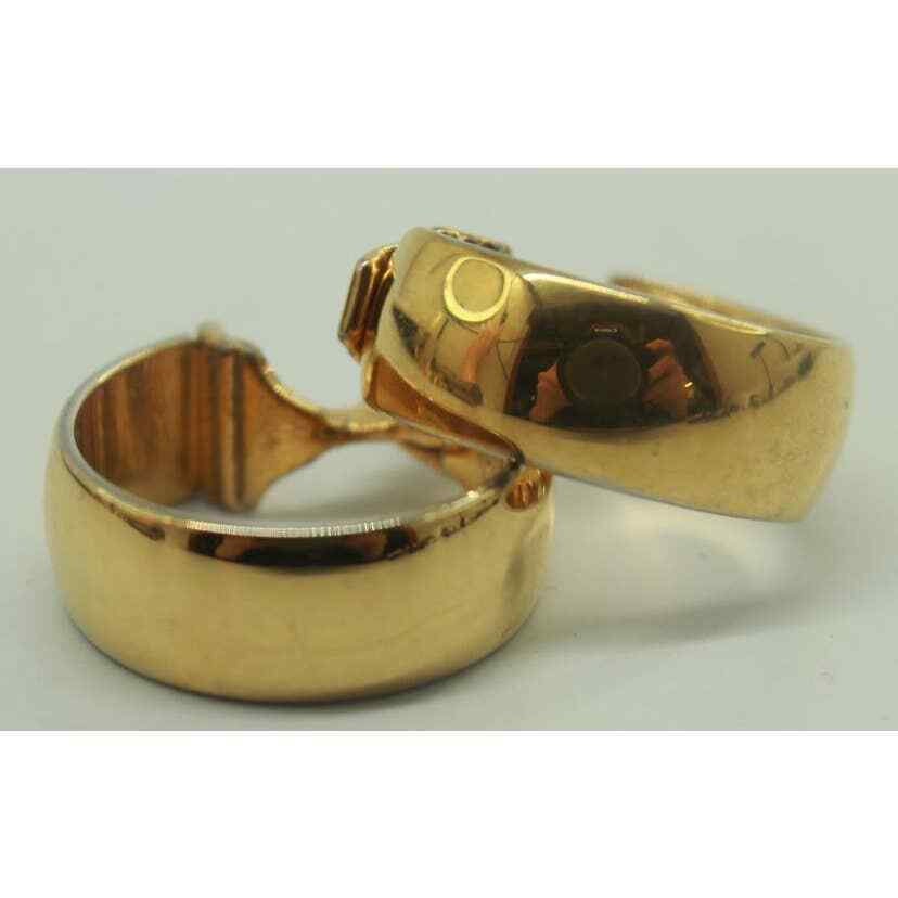 Vintage Goldtone Monet Clip on Hoop Earrings Etsy