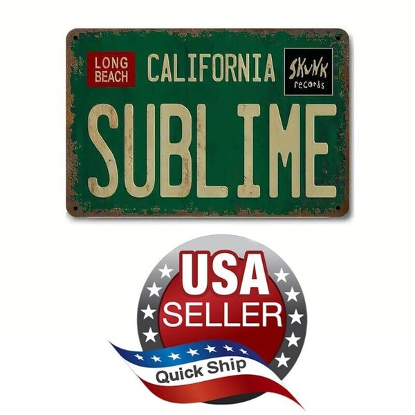 Tin Sign • Skunk Records Long Beach, CA • Sublime California License Plate Style