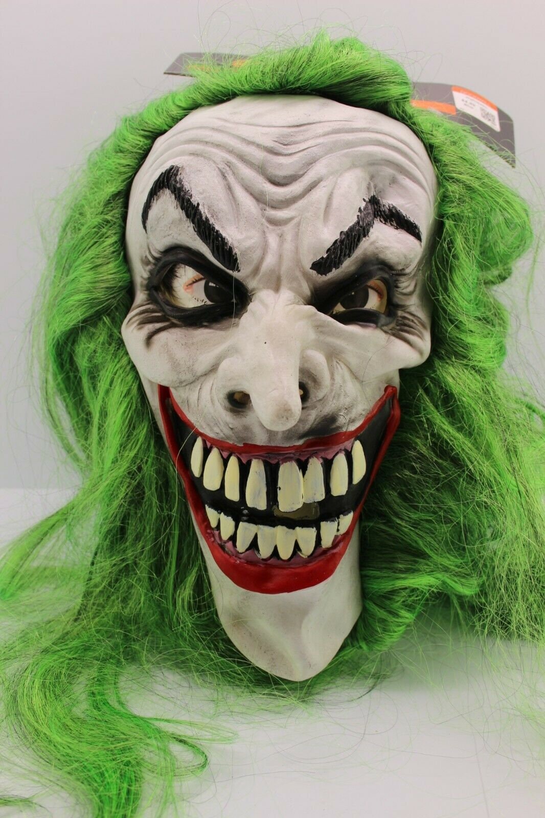 Halloween Cosplay Joker Clown Long Green Hair Latex Full Mask - Etsy