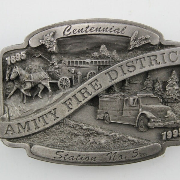 Belt Buckle: Amity Fire District Station No. 5 1995 Centennial Limited Edition