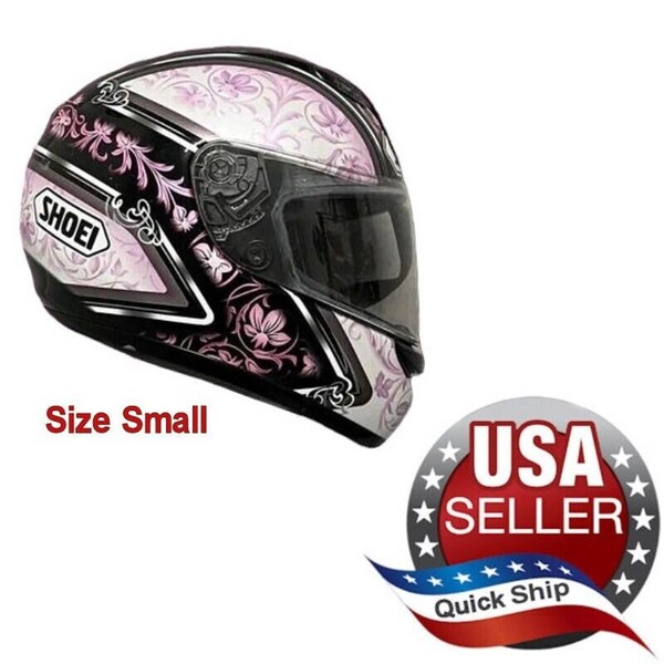 SHOEI T-ZR W-1 Women's Full-Face Helmet Pink Swirls Floral Fleur de Lis • Size S