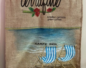 Coffee Sack Painting Carpe Diem