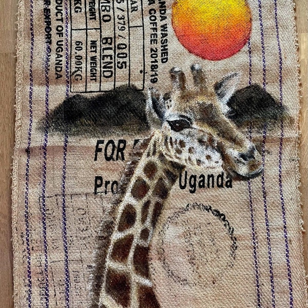 Coffee Sack Painting Giraffe