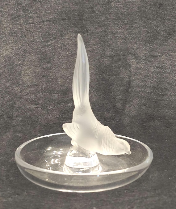 Lalique Glass Pheasant Ring or Pin Dish
