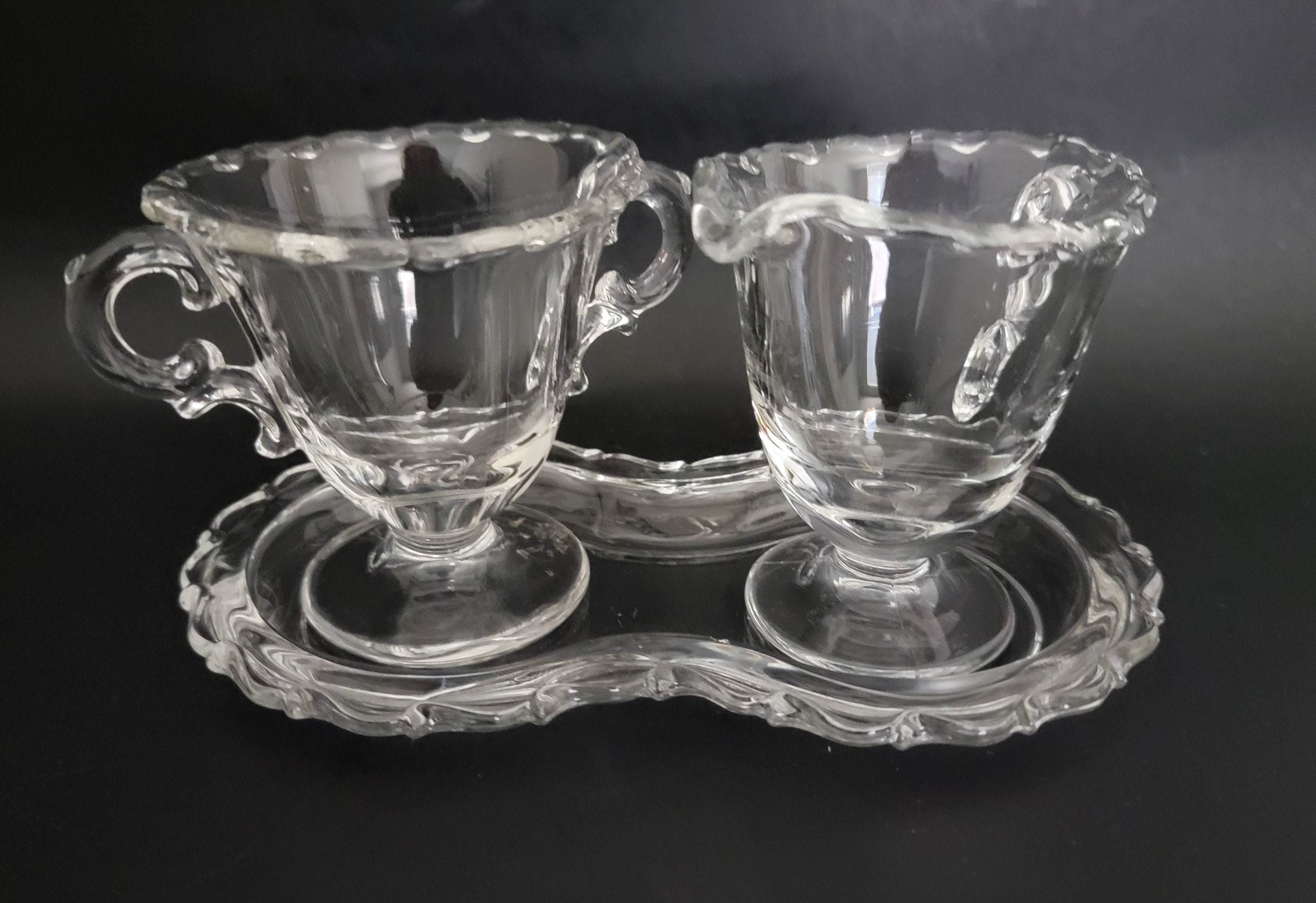 アメリカヴィンテージ Fostoria Glass クリーマー&シュガー アメリカヴィンテージ Fostoria Glass クリーマー&シュガー