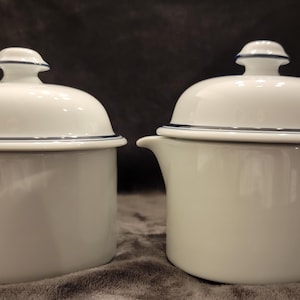 Dansk Bistro Christianshavn Blue Covered Creamer and Covered Sugar - Portugal