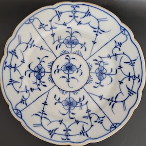 Set of 2 Royal Tettau Cobalt Blue Design w/Gold Trim Salad Plates