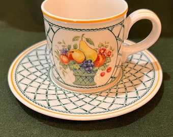 Villeroy & Boch “Basket” cup and saucers- set of two