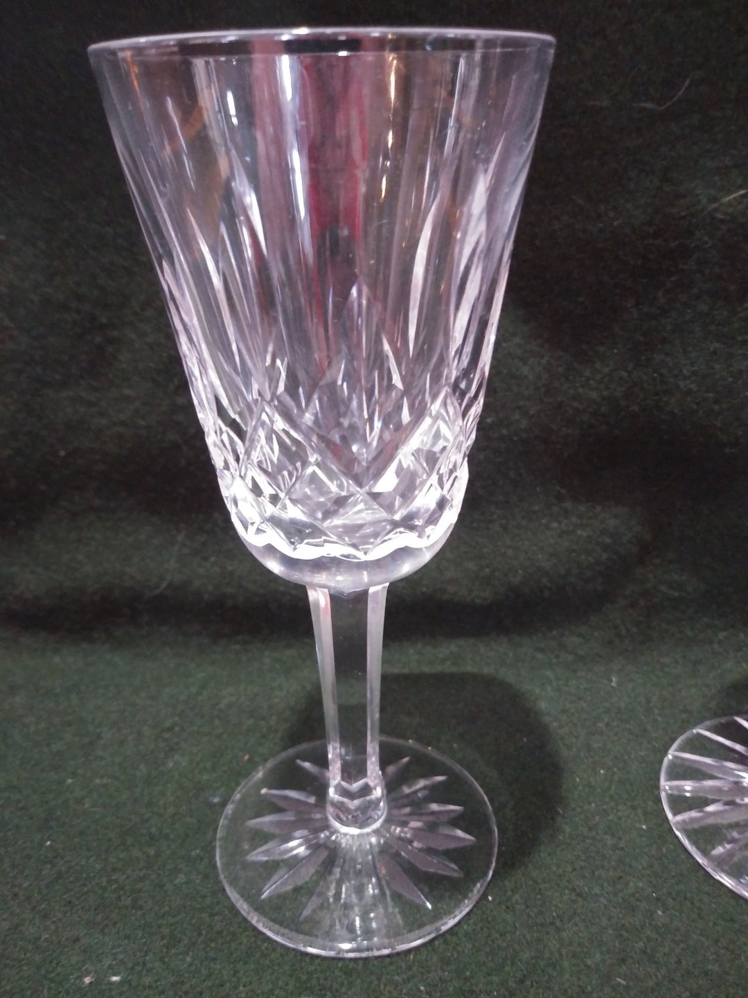 Set of 2 Waterford Lismore Wine Glasses Etsy