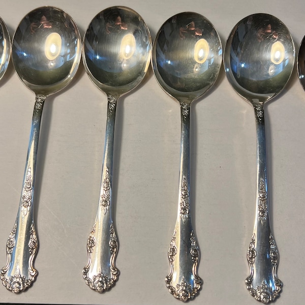 King Edward silver plate Holiday collection- set of 6 soup spoons