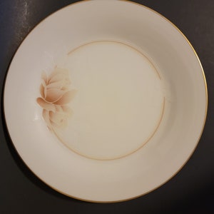 Set of 2 Noritake Devotion Ivory China Salad Plates with Gold Trim - Japan