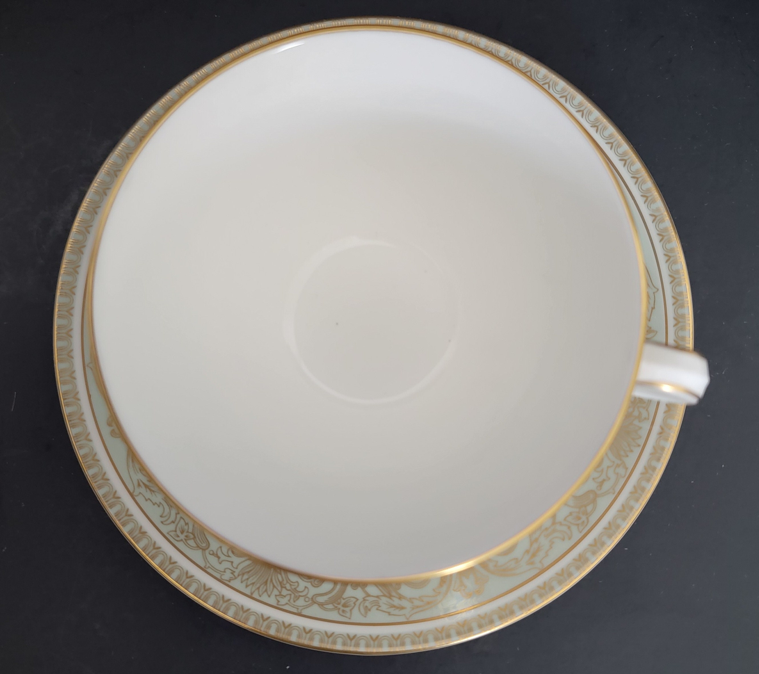 Set of 2 Royal Doulton English Renaissance Footed Cup and Saucer W/gold