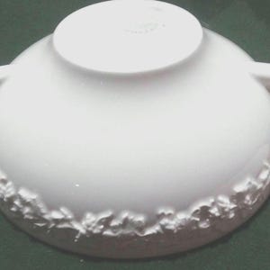 Wedgwood white embossed grape cream soup & saucer