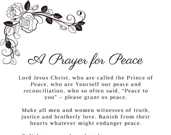 Prayer for Peace by St. John Paul II - Printable Wall Art