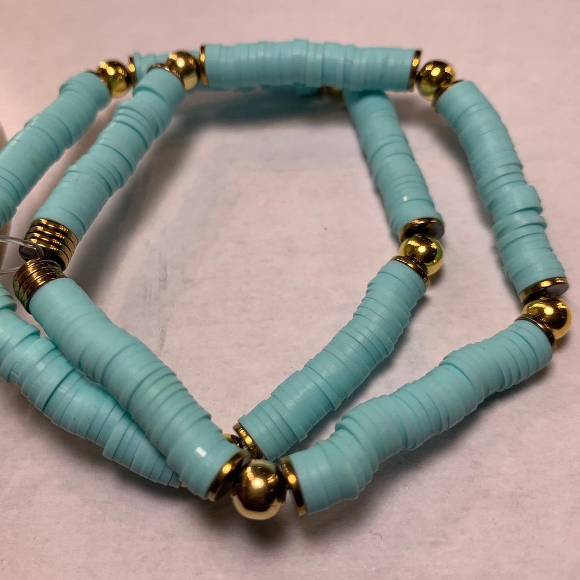 Polymer clay bracelet. 6mm Heishi bead Bracelet. Heishi Etsy