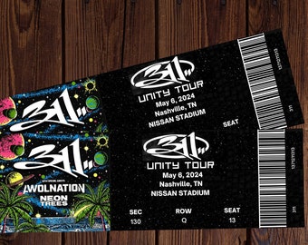 Personalized 311 Unity Tour Concert Ticket Keepsake - Custom Digital Download