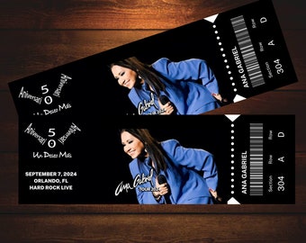 Personalized Ana Gabriel Un Deseo Mas Tour 2024 Concert Ticket