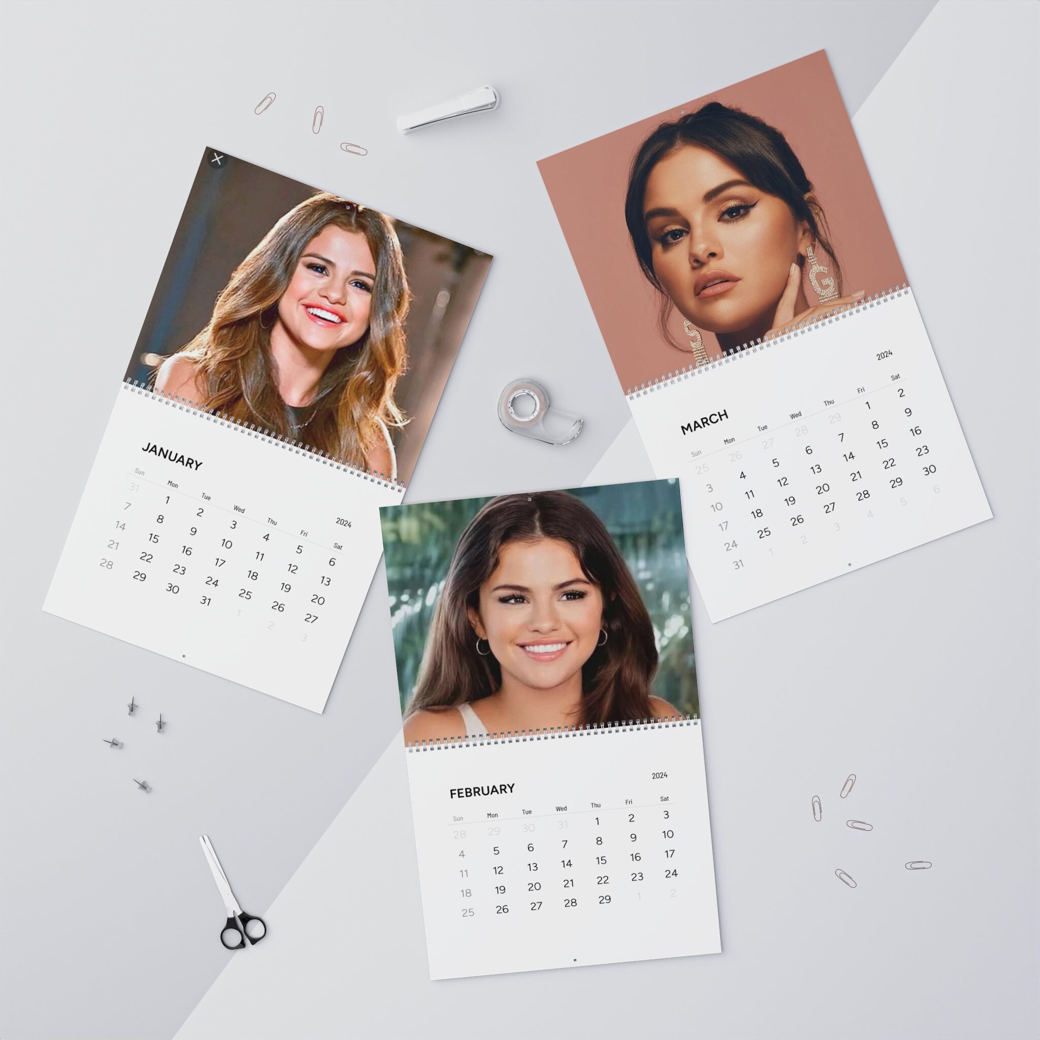 Selena Gomez Calendar 2024, Best Gift For Selena Gomez Fan sold by