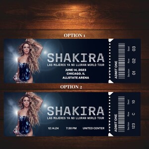 Personalized Shakira Las Mujeres Ya No Lloran World Tour Concert Ticket