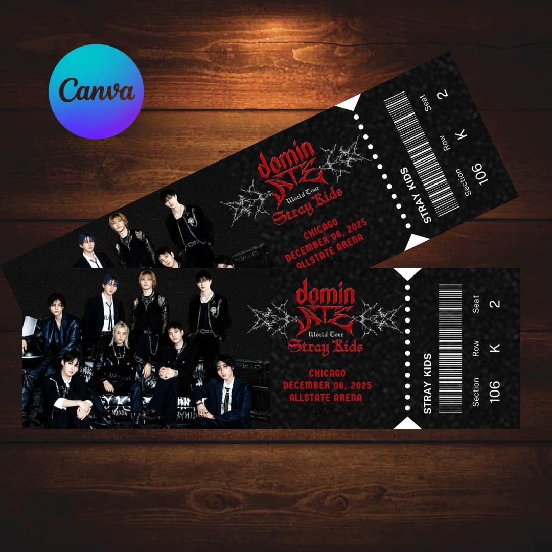 Personalized stray kids dominate concert ticket dominate world tour