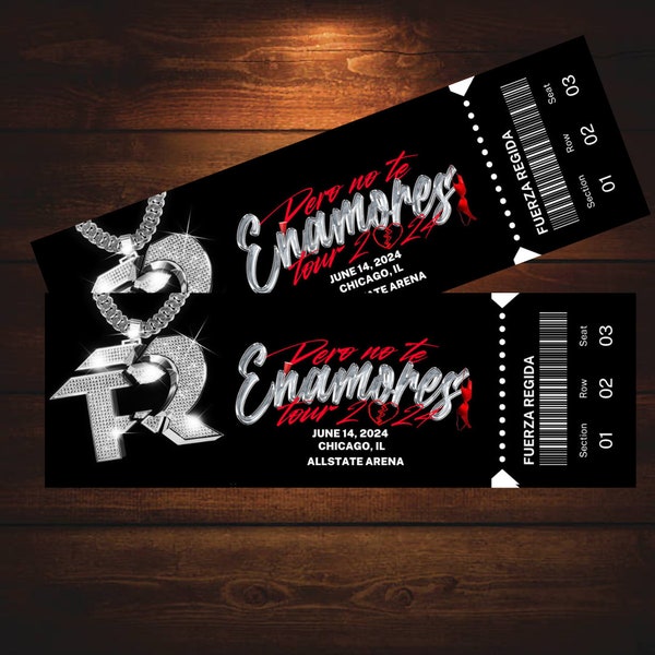 Personalized Fuerza Regida pero no te enamores tour Concert Ticket