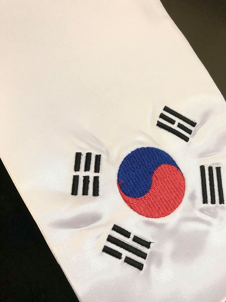 South Korea Graduation Stole Custom Embroidery Etsy