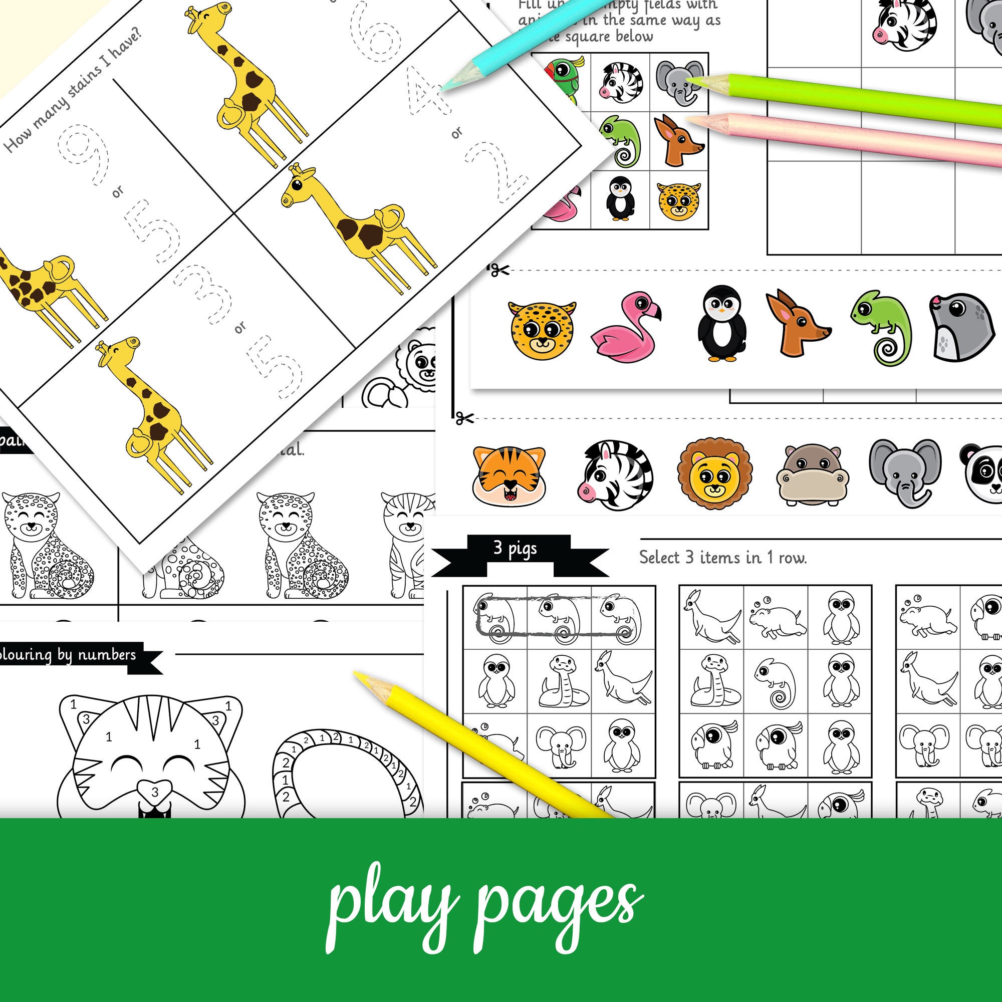 printables kids with zoo animals coloring pages colouring i etsy