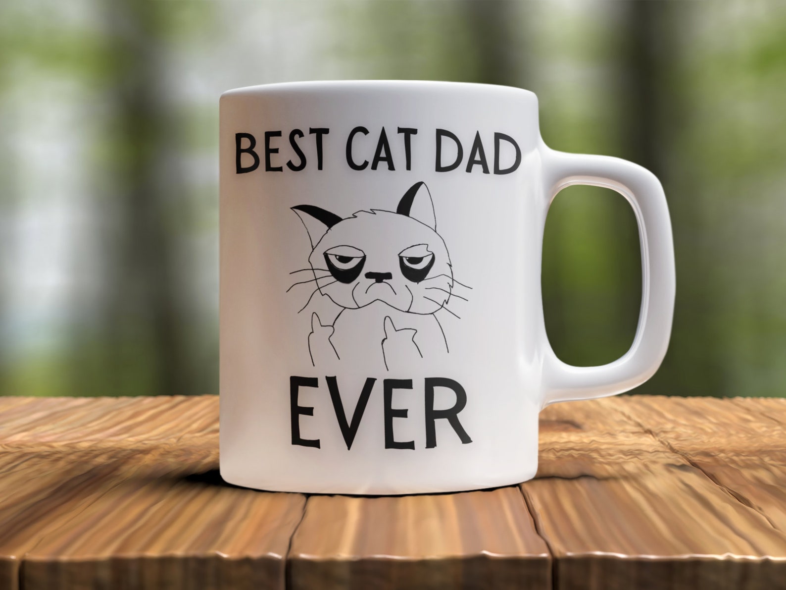 Funny Cat 15oz Coffee Mug Best Cat Dad Ever Unique Gift Etsy