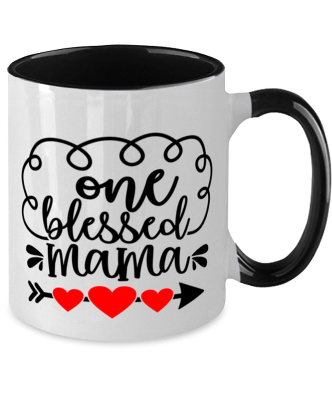 Mom Coffee Mug T One Blessed Mama Two Tone 11 Oz Coffee Etsy