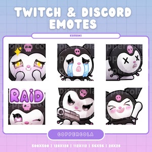 KURO EMOTES | Twitch & Discord | Niedlich, Kawaii, Chibi | 6 Emote Pack für Streamer und Discord