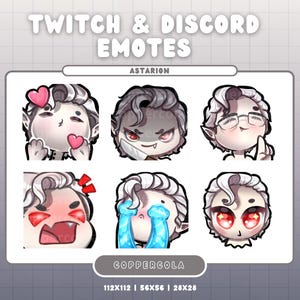 ASTARION BG3 EMOTES | Twitch & Discord | Cute, Kawaii, Chibi | 6 Emote Pack for Streamers and Discord