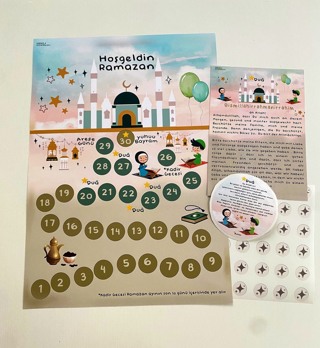 Çocuk Ramazan Takvimi/ Kinder Ramadan Kalender - Etsy