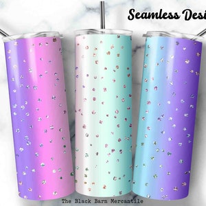 Polka Dot Ombre 20 oz. Skinny Tumbler Wrap, Glitter Tumbler Wrap, Background Tumbler, Rainbow Ombre Tumbler, Seamless Sublimation, Digital