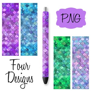 Mermaid Scales Pen Wraps: Inkjoy Pen Skins (Digital Download)