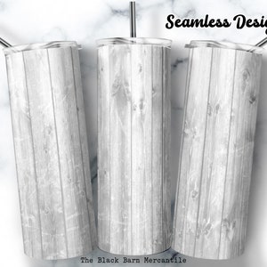 Rustiek wit schuurhout 20 oz. Magere Tumbler Wrap, naadloze sublimatie, achtergrond Tumbler Wrap, houtnerf Tumbler, Clipart, digitaal
