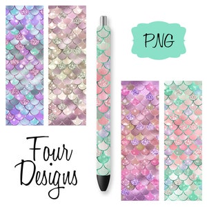 Mermaid Scales Pen Wraps: Inkjoy Epoxy Pen Designs (Digital Download)