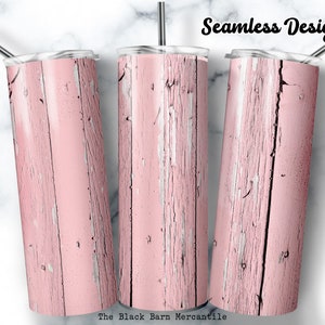 Madera de granero rosa rústica 20 oz. Envoltura de vaso flaco, sublimación sin costuras, envoltura de vaso de fondo, vaso de grano de madera, imágenes prediseñadas, digital