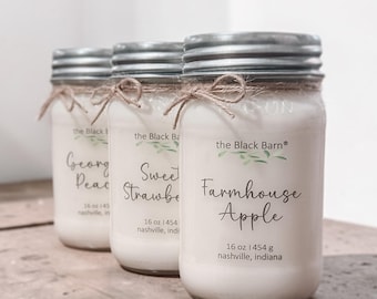 Hand-Poured Soy Mason Jar Candle: Spring/Summer Scents, 8oz/16oz, Choice of Fragrance