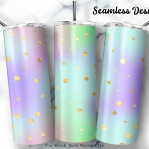 Polka Dot Ombre 20 oz. Skinny Tumbler Wrap, Ombre Tumbler Wrap, Background Tumbler, Rainbow Ombre Tumbler, Seamless Sublimation, Digital PNG