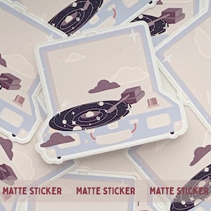 Galaxy Record Player, Space Sticker, Record Player Sticker, Galaxy Sticker, Milky Way, Matte, Waterproof, Decal
