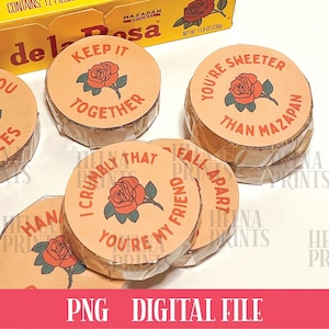 Valentines Printable Mazapan candy PNG, enfants imprimables Valentine, bonbons mexicains, dulce mexicano, étiquette imprimable, bonbons de la rosa