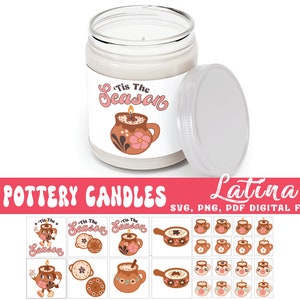 Mexican pottery candle, tis the Season, Mexican Christmas Bundle PNG, SVG, PDF, Sublimation, Feliz Navidad pan dulce png file