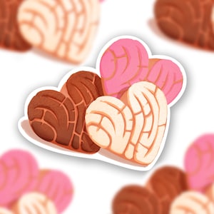 Conchas, Latino, Latina, Mexican Sticker, Heart Conchas, Waterproof, Latina Owned, Amor, Love, Pan Dulce