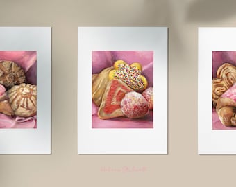 Pan Dulce Mexican Art Print, Mexican Wall Decor, Cafe Art, Latino Art, Latina Art, Mexican Culture
